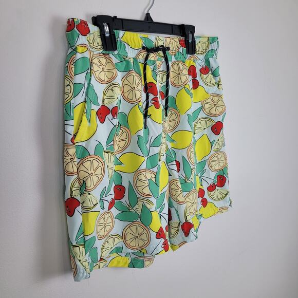 Trunks Other - Edgar + Ash Men’s Small Swim Trunks Board Shorts Lemon Cherry Print